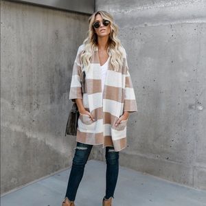 Thick Striped Cardigan - Small